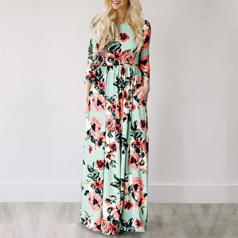 Amy Fashion - Floral Evening Party Plus Size Vestidos Maxi Dress Trendy V-Neck Maxi Dress Amy Fashion - Floral Evening Party Plus Size Vestidos Maxi Dress Trendy V-Neck Maxi Dress