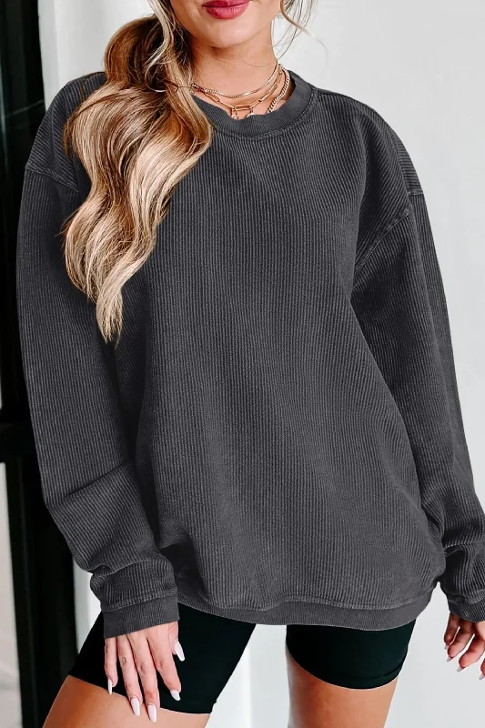 Women's Fall Oversized Sweatshirt Ribbed Corduroy Crewneck Long Sleeve Loose Fit Casual Going Out Pullover Tops Hoodie with Velcro Closure Adjustable Secure Women's Fall Oversized Sweatshirt Ribbed Corduroy Crewneck Long Sleeve Loose Fit Casual Going Out Pullover Tops Hoodie with Velcro Closure Adjustable Secure