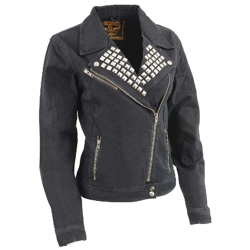 Milwaukee Leather MDL2000 Ladies Black Denim Jacket with Studded Spikes Denim Jacket Leather Jacket Suede Jacket Milwaukee Leather MDL2000 Ladies Black Denim Jacket with Studded Spikes Denim Jacket Leather Jacket Suede Jacket