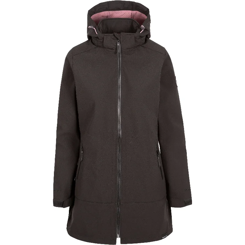 Samantha Women's DLX Longer Length Softshell Waterproof Jacket Stand-Up Collar Roll-Neck Collar Turtle Neck Samantha Women's DLX Longer Length Softshell Waterproof Jacket Stand-Up Collar Roll-Neck Collar Turtle Neck