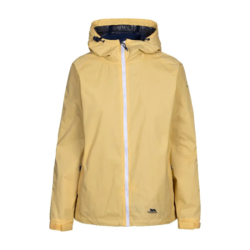 Tayah 2 Women's Unpadded Waterproof Jacket in Pale Maize Belted Jacket Elasticated Jacket Padded Jacket Tayah 2 Women's Unpadded Waterproof Jacket in Pale Maize Belted Jacket Elasticated Jacket Padded Jacket