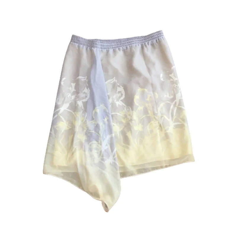 M.S.S.P. Ladies Size Small Pale Yellow/ Tan Floral Pattern Skirt, NWT lace skirt feminine