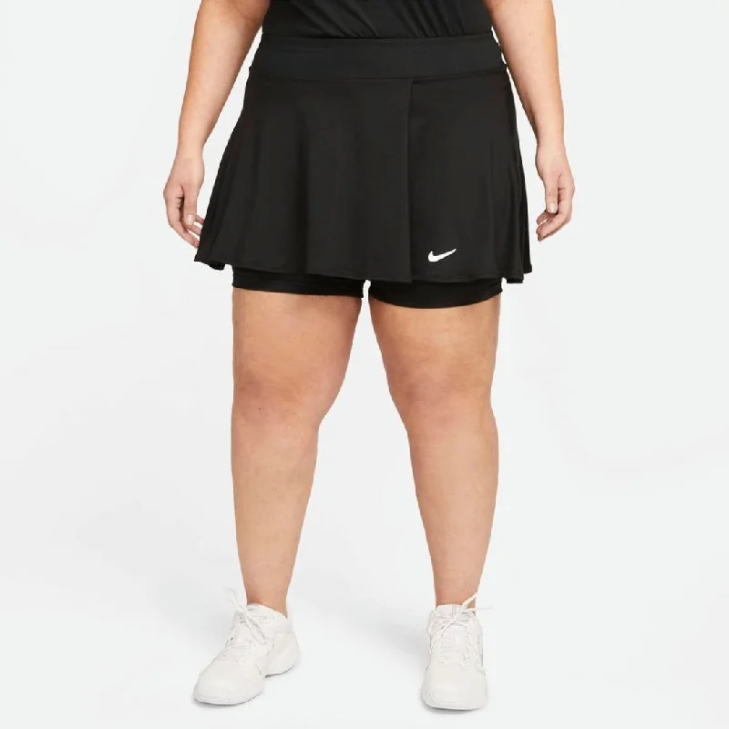 Nike Women's Dri-FIT Victory Flouncy Skirt (Black/White) ruffled skirt detail