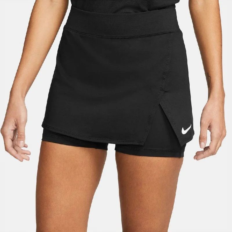 Nike Women's Dri-FIT Victory Stretch Skirt (Black/White) wool skirt warm