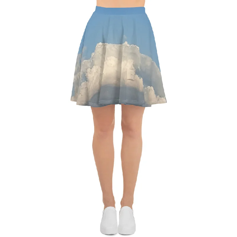 GG - Skater Skirt - Clouds & Blue Sky linen skirt relaxed