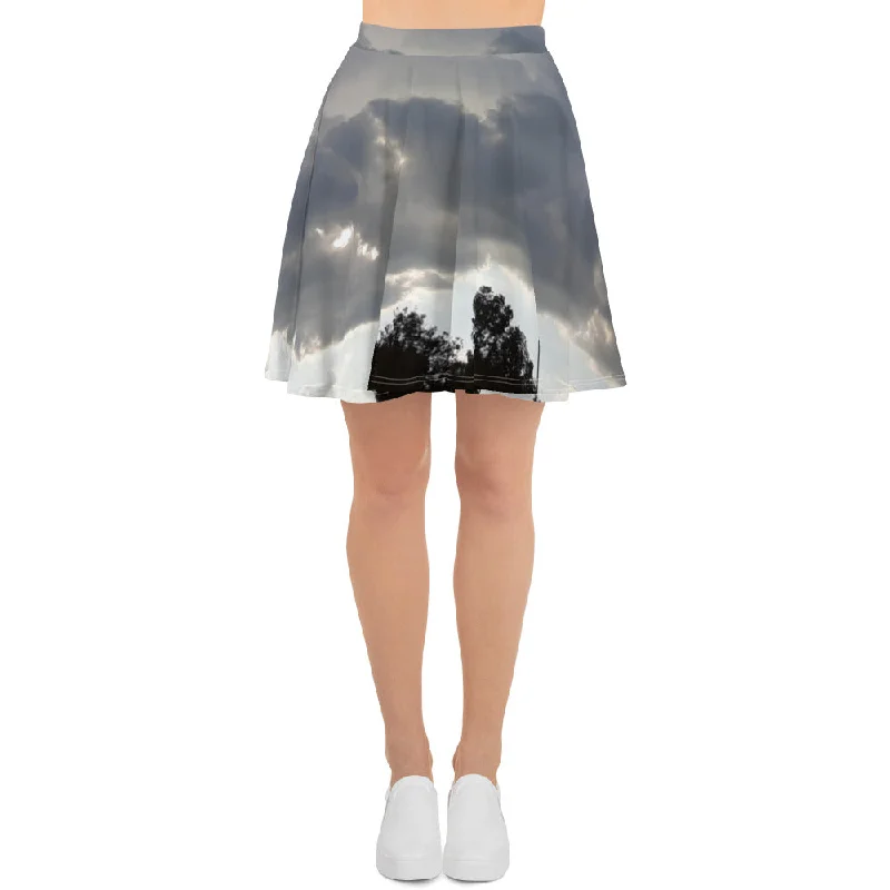 GG - Skater Skirt - Trees & Clouds leather skirt bold