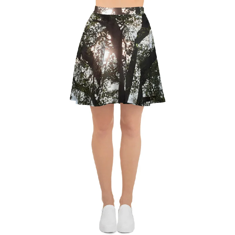 GG - Skater Skirt - Trees & Sun denim skirt trendy