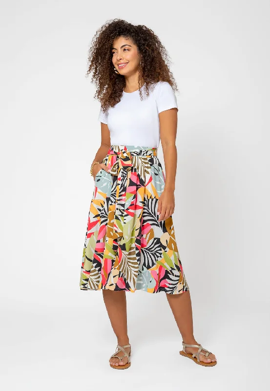 Leota Women's Mindy Skirt in Paradise Pop Multi leather skirt sleek