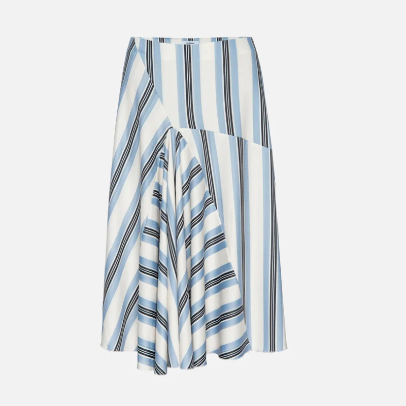 Miaou Mila Skirt - Black and Blue Stripe denim skirt classic