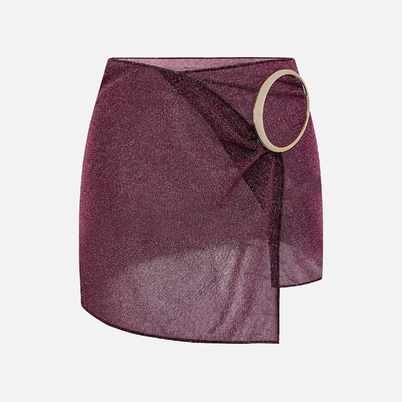 Oseree Lumiere Maxi O Mini Skirt - Purple denim skirt trendy