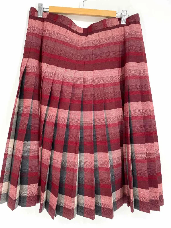 Pendleton Heritage Women's Red Pleated Wool Plaid Size 16 Skirt silk skirt elegant