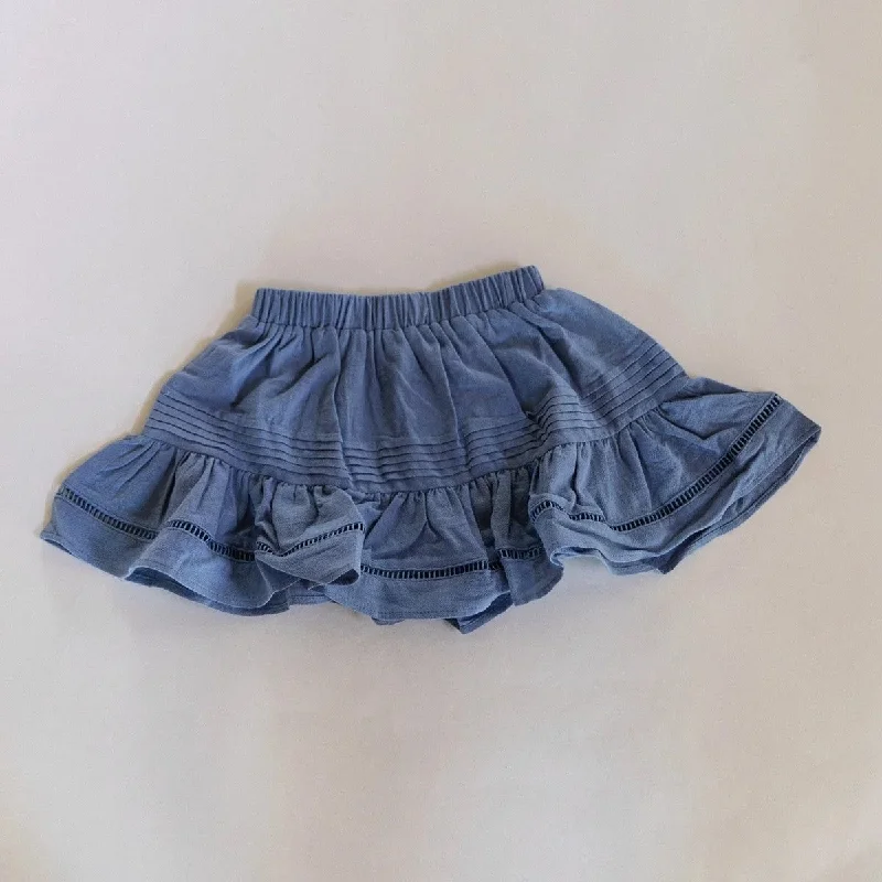 RAISED BY WATER - Mallorca Skirt | Stormy Blue chiffon skirt delicate