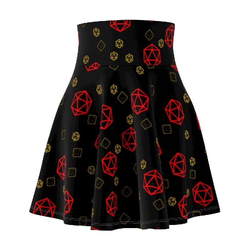 Red and Gold D20 Dice Skirt seamless skirt comfort