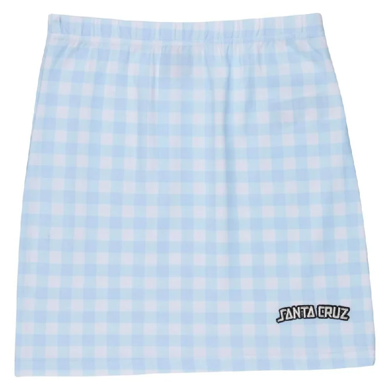 Santa Cruz Womens Skirt Arch Strip Skirt - Blue Gingham lace skirt romantic