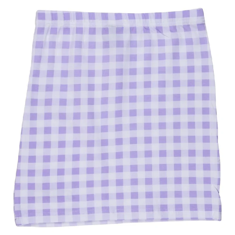 Santa Cruz Womens Skirt Arch Strip Skirt - Lilac Gingham denim skirt fashionable