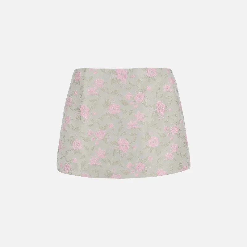 Sandy Liang Juice Skirt - Mint velvet skirt glossy